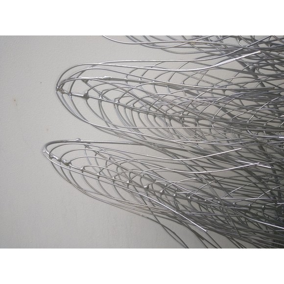 Large Silver Painted Copper & Brass Windy Willow Tree Wall Hanging Art Sculpture - Picture 4 of 10